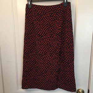 High Slit Skirt - Red and Black - Size 4
